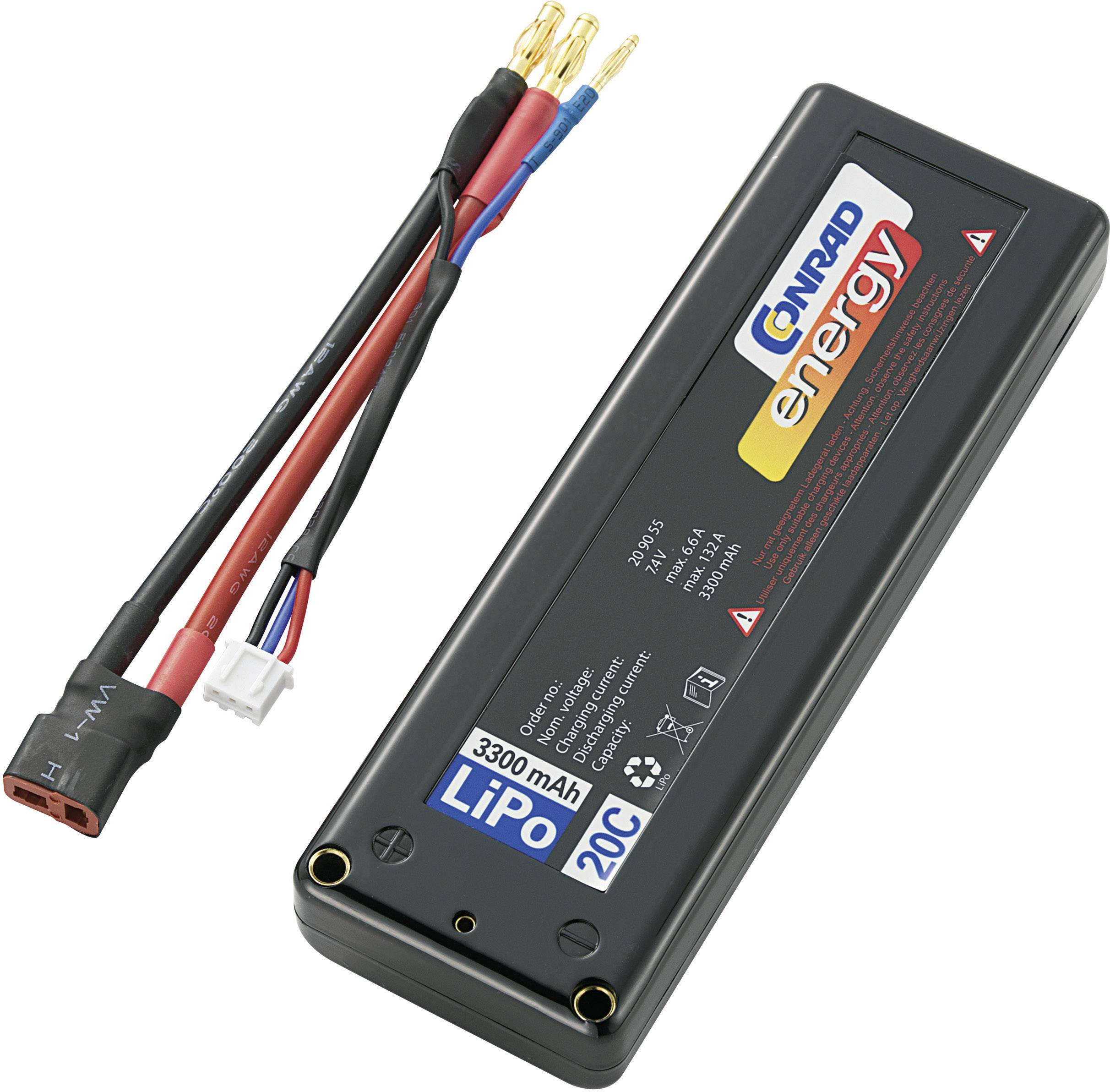 Modellbau-Akkupack (LiPo) 7.4V 3300 mAh Zellen-Zahl: 2 20 C Box Hardcase T-Buchse