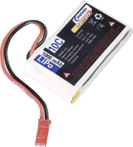 Modellbau-Akkupack (LiPo) 3.7 V 1000 mAh Zellen-Zahl: 1 10 C Softcase BEC-Buchse