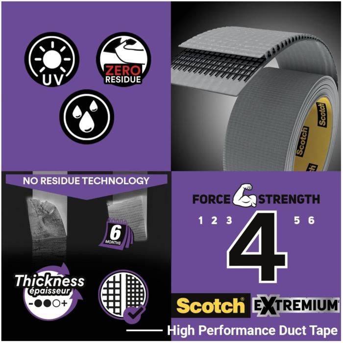 3M Extremium, Schwarz, Abdeckung, Befestigung, Reparatur, Gummi, Synthetisch, 18,2 m, 48 mm, 6 Stück(e)