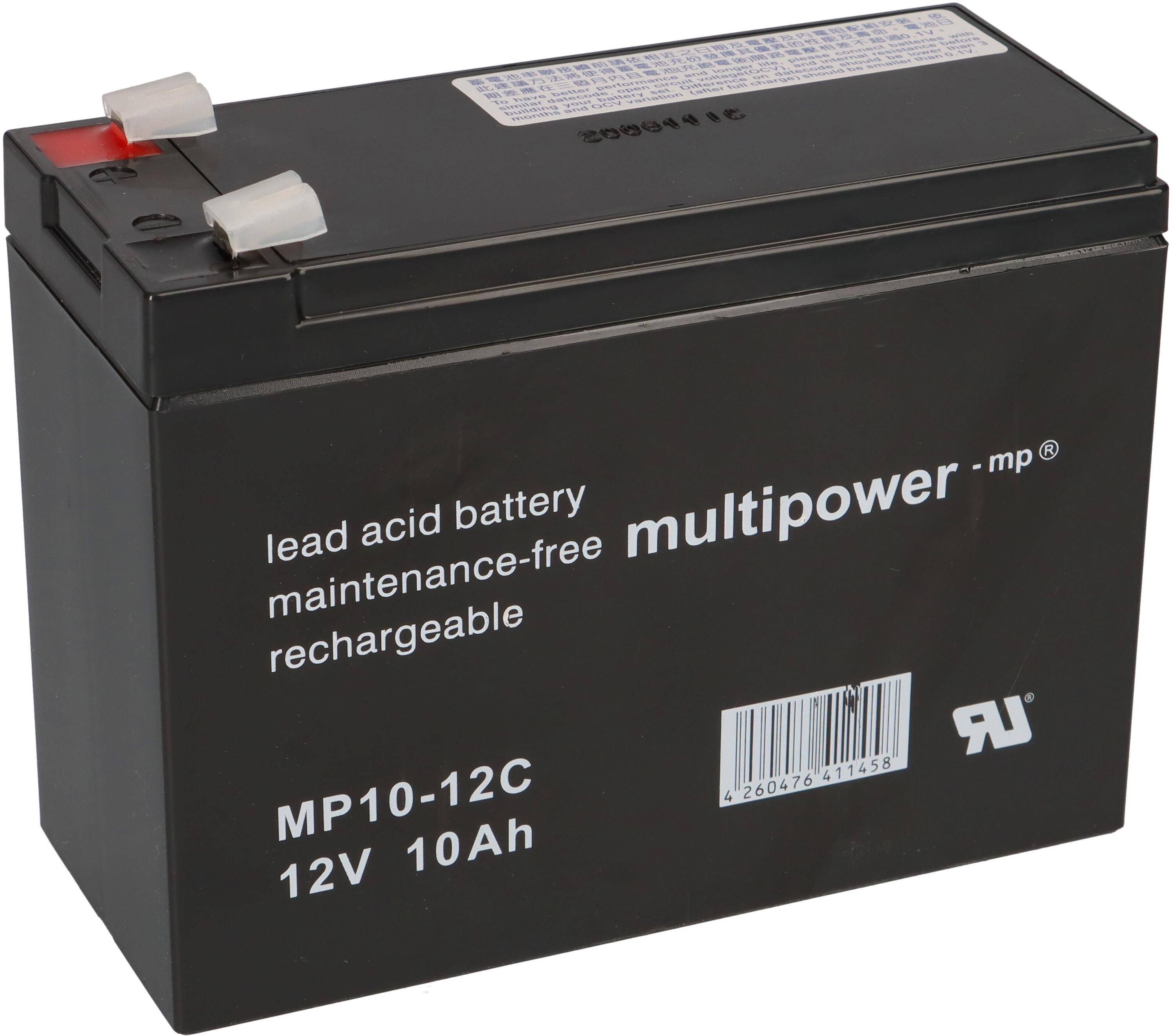 Multipower MP10-12C AGM Zyklenakku 12V 10Ah – M6