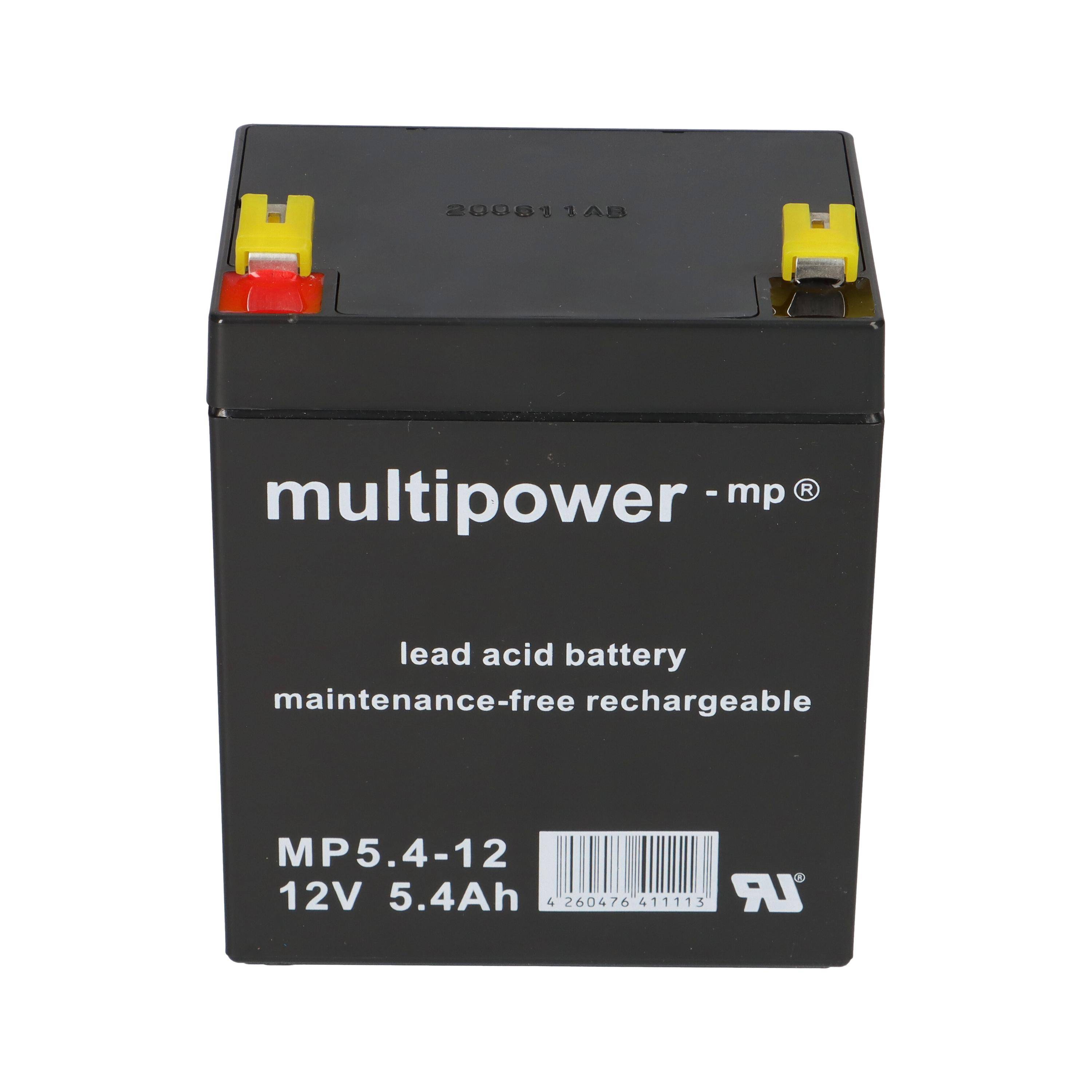 Multipower MP5,4-12 AGM Bleiakku 12V 5,4Ah – F4,8 mm