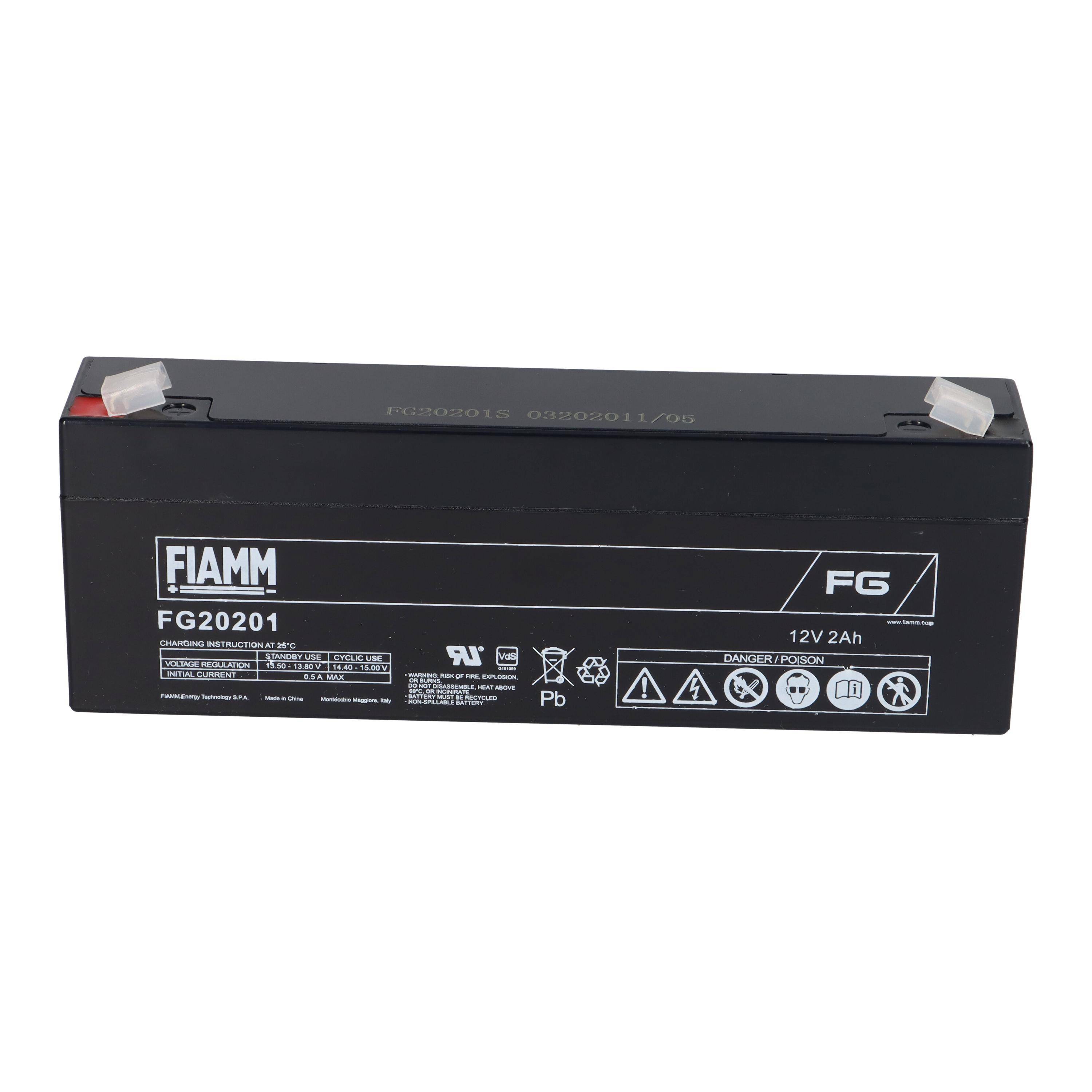 FIAMM FG20201 Standard AGM Bleiakku 12V 2Ah T1 / Faston 4,8 mm