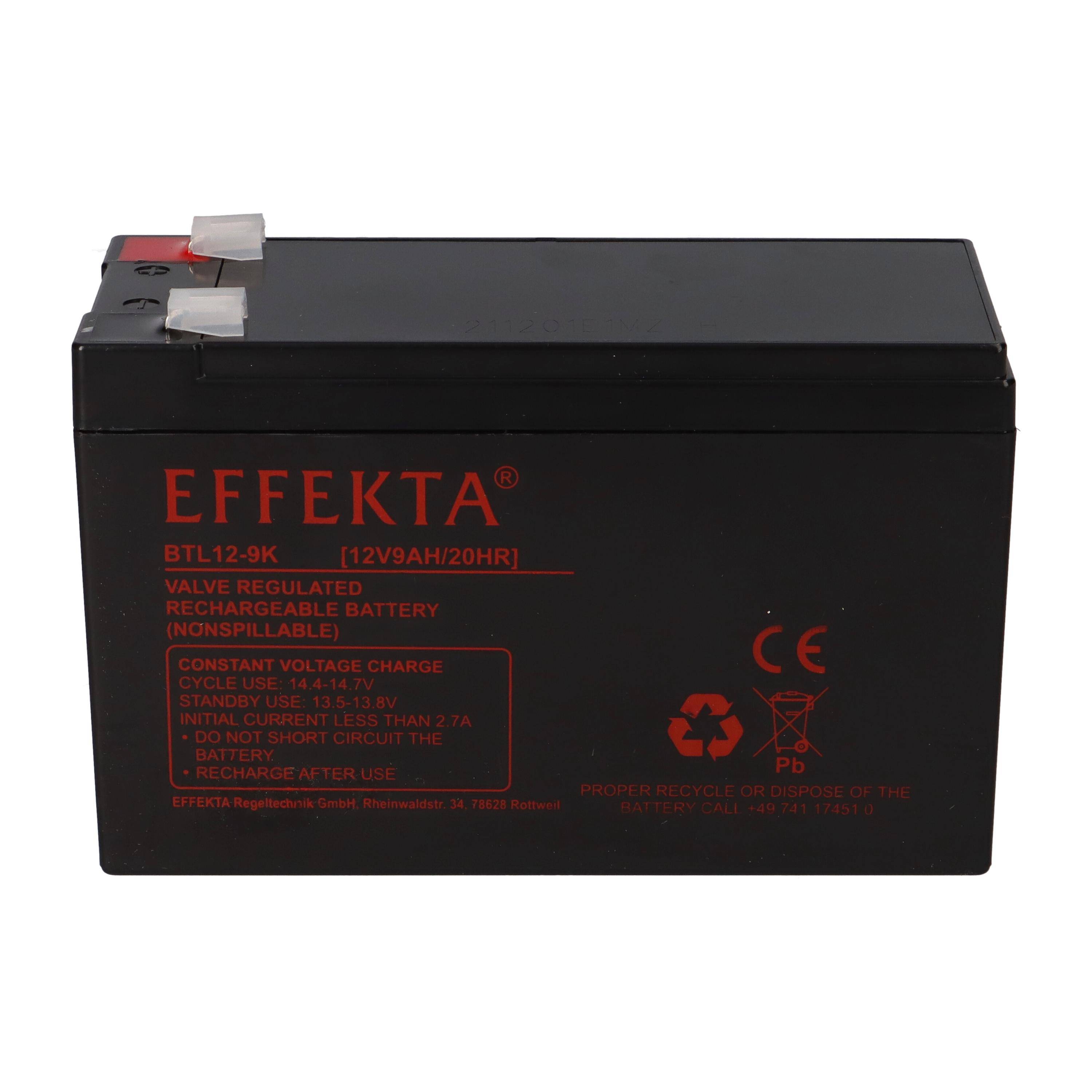 Effekta BTL 12-9K AGM Bleiakku 12V 9Ah – wartungsfreier VRLA-Akku