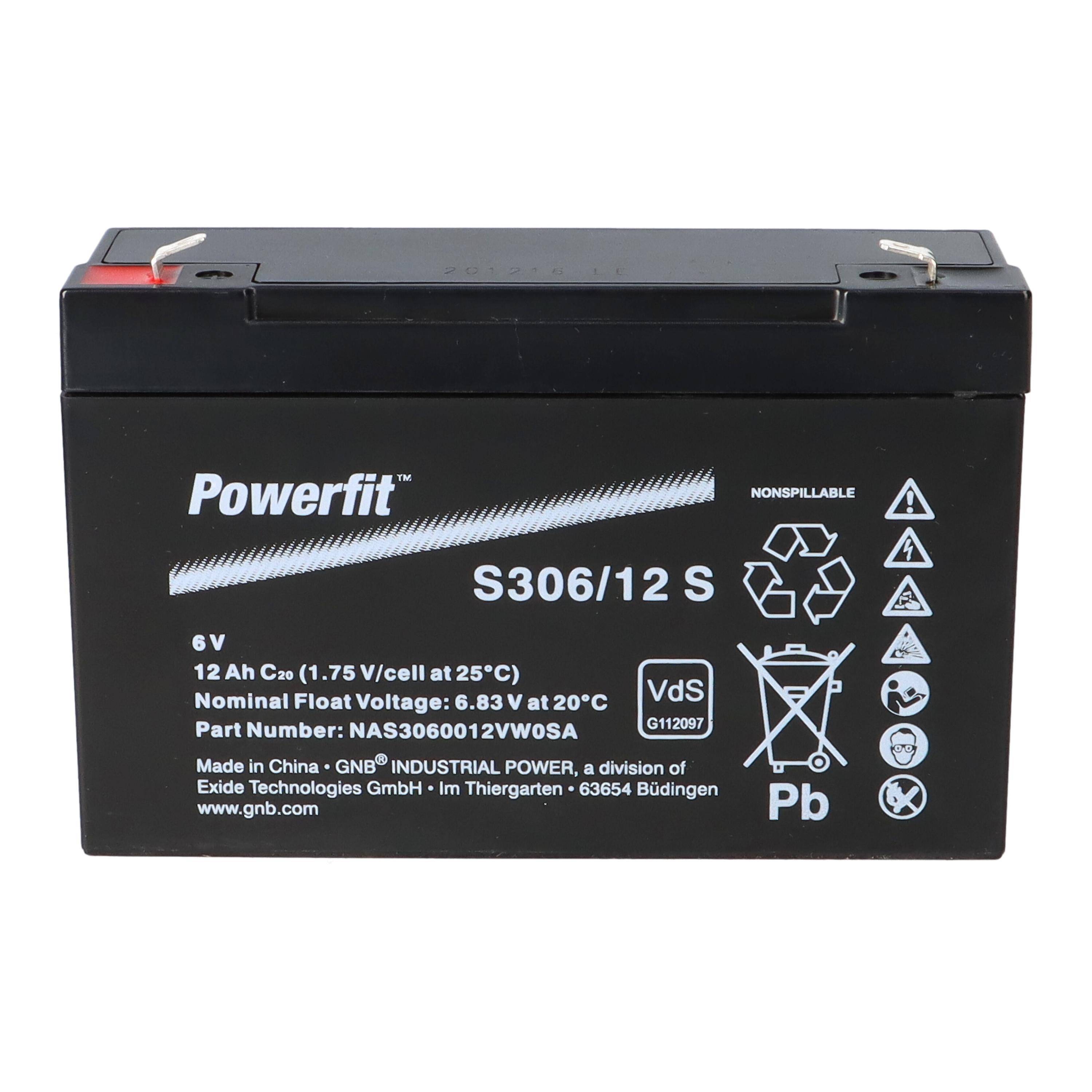 Exide Powerfit S306/12 S 6V 12Ah AGM Standby-Akku
