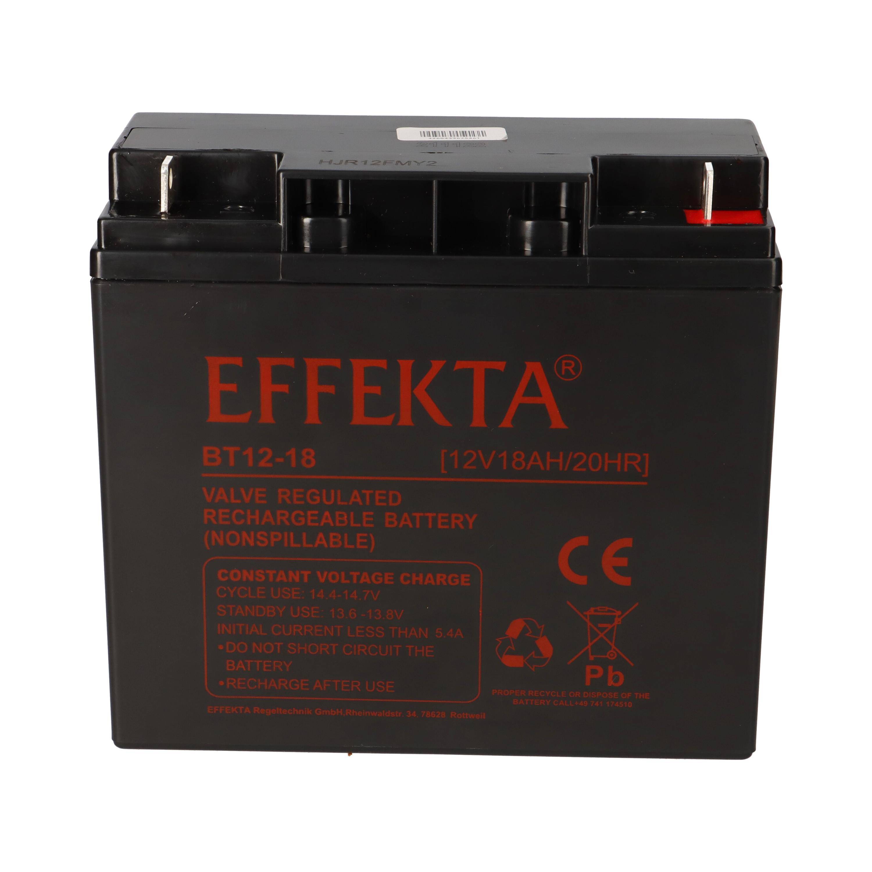 Effekta BT 12-18 AGM Bleiakku 12V 18Ah – wartungsfreier VRLA-Akku