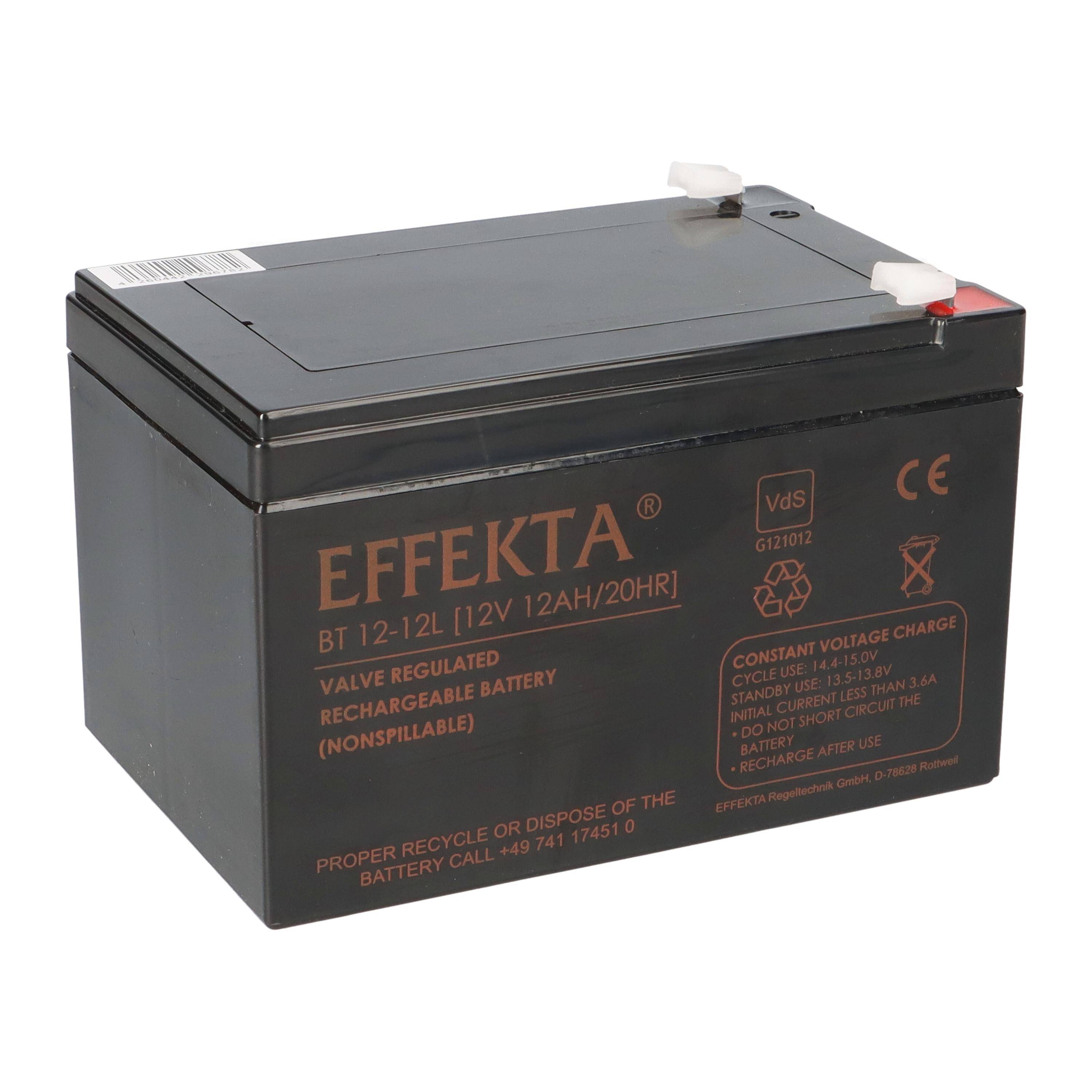 Effekta BT 12-12L AGM Bleiakku 12V 12Ah VdS – wartungsfreier VRLA-Akku