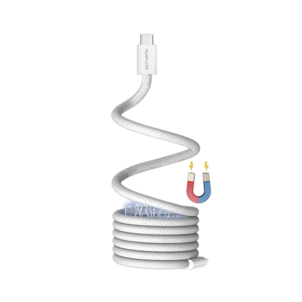 4SMARTS - USB-C Magnetisches Kabel RollUp USB C - 1.5 m - Kabel - Digital/Daten