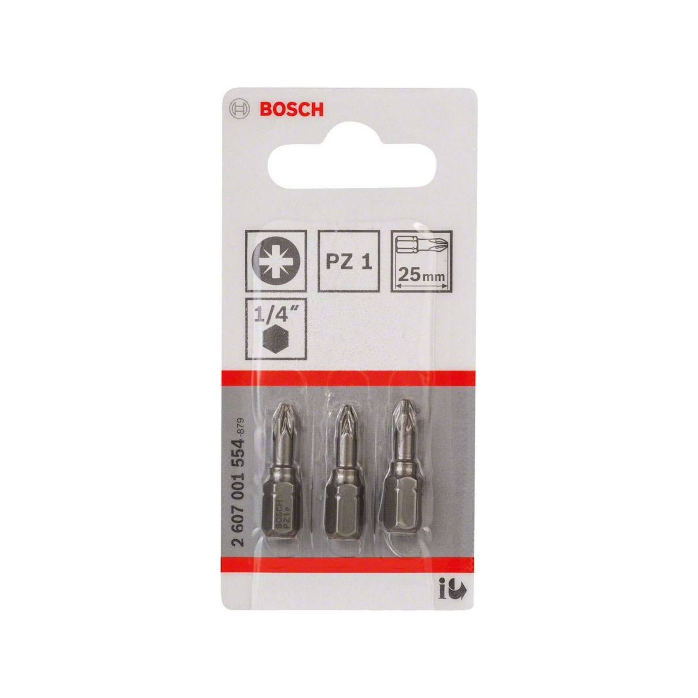 Schrauberbit Extra-Hart PZ 1, 25 mm, 3er-Pack