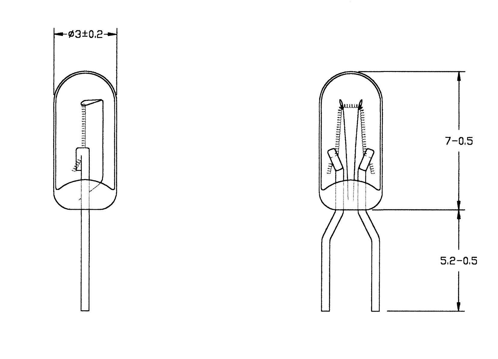 21622240 Spezialglühlampe Klar T1 22V 24mA