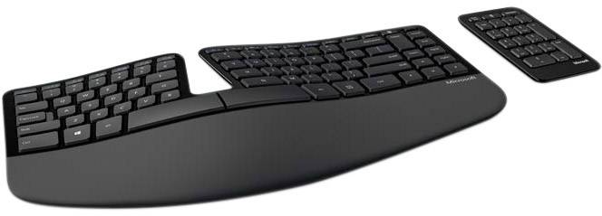 Microsoft Sculpt Ergonomic Funk Tastatur Französisch, AZERTY Schwarz