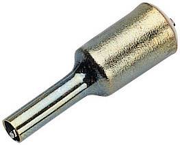 Metall-Steckverbinder mit zylindrischem Körper und offenem Ende, geeignet zum elektrischen Anschluss von Kabeln.