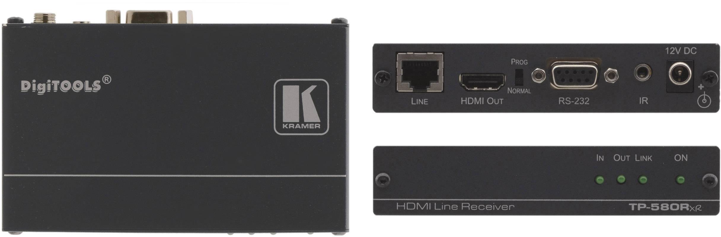 Kramer Empfänger TP-580Rxr für HDMI HDCP 2.2 mit RS232 und IR über LongReach HDBaseT, 4K@60 Hz (4: