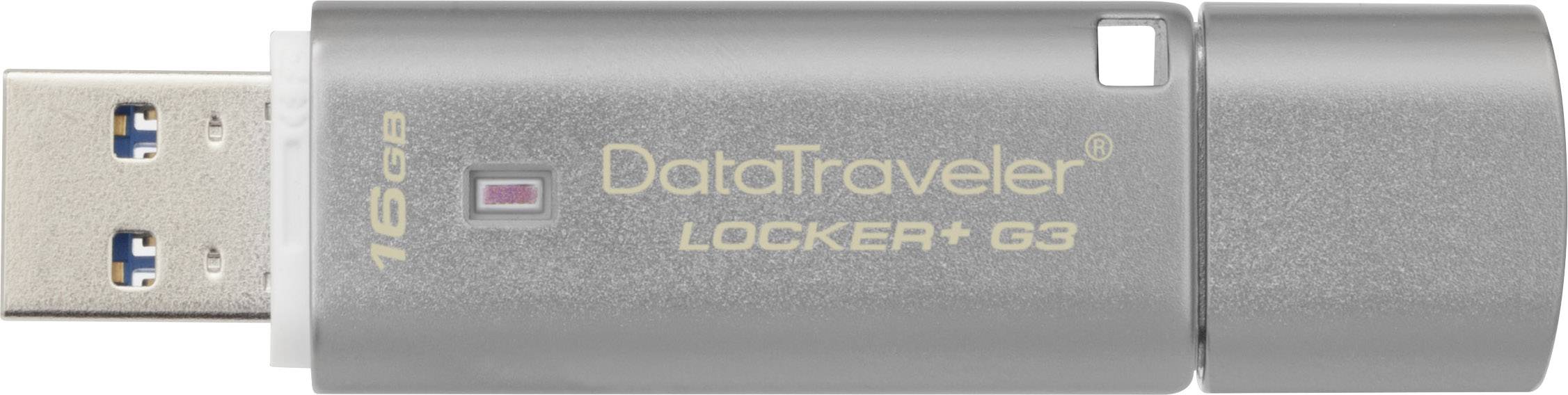 Kingston DataTraveler Locker+ G3 USB-Stick 16 GB Silber DTLPG3/16GB USB-A (USB 3.2 Gen 1)