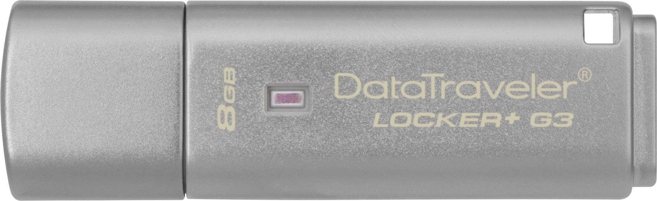Kingston DataTraveler Locker+ G3 USB-Stick 8 GB Silber DTLPG3/8GB USB-A (USB 3.2 Gen 1)