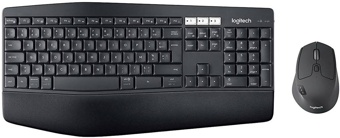 Logitech MK850 Funk, Bluetooth® Tastatur, Maus-Set Französisch, AZERTY Schwarz