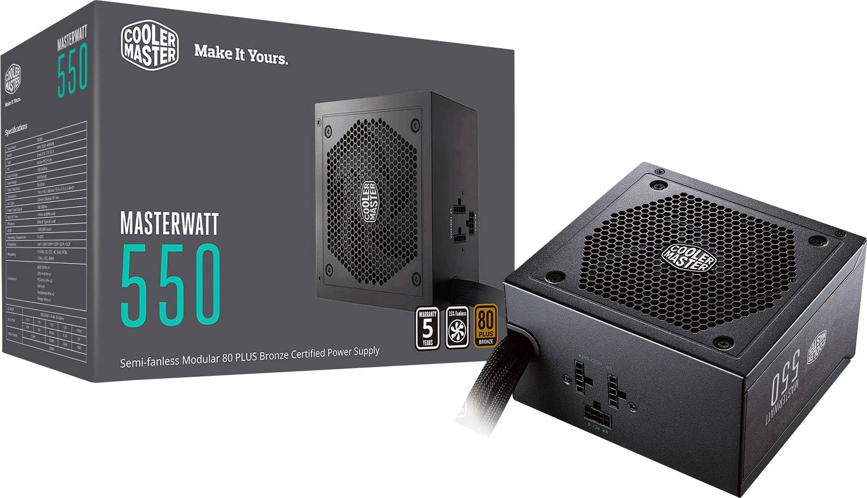 Cooler Master MasterWatt SemiMod PC Netzteil 550 W ATX 80PLUS® Bronze