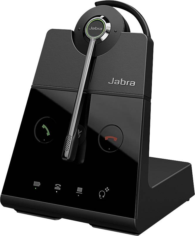 Jabra In Ear Headset Bluetooth®, DECT Mono Schwarz Noise Cancelling Faltbar, Mikrofon-Stummschaltung Telefon