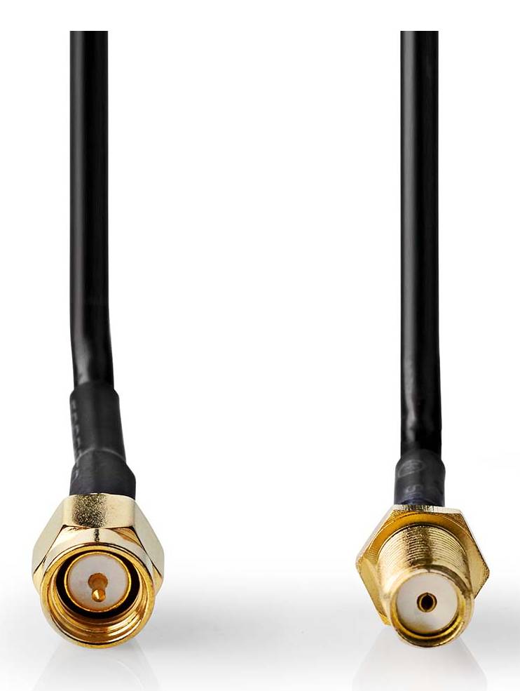 Nedis Antennenkabel | SMA-Stecker | SMA-Buchse | Vergoldet | 50 Ohm | Einzeln geschirmt | 1.00 m | Rund | PVC | Schwarz