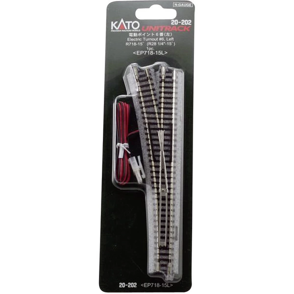KATO 7078200 N Unitrack Weiche, elektrisch, links 186mm 15° 718mm 1St. KATO 7078200 N Unitrack Weiche, elektrisch, links 186mm 15° 718mm 1St.