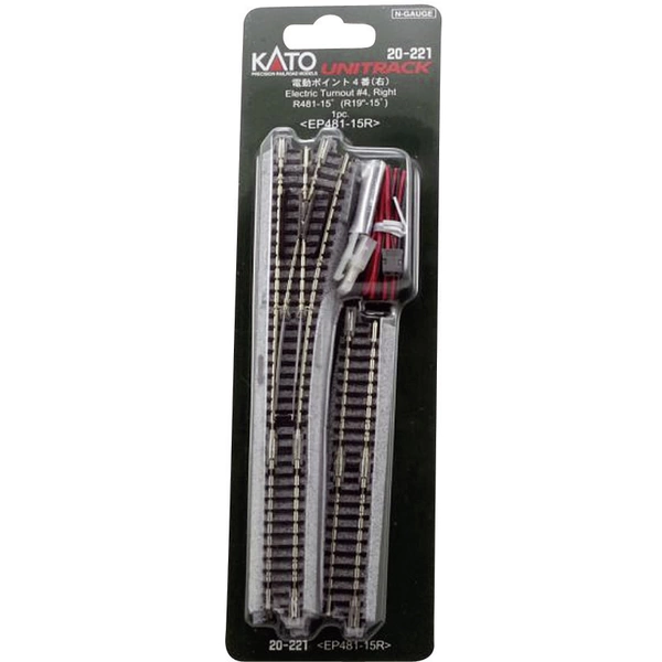 KATO 7078204 N Unitrack Weiche, elektrisch, rechts 124mm 15° 481mm 1St. KATO 7078204 N Unitrack Weiche, elektrisch, rechts 124mm 15° 481mm 1St.