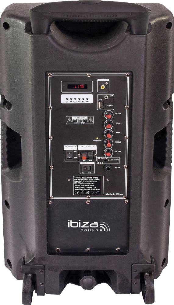 Ibiza Sound PORT-TFT12 Karaoke-Anlage Freisprechfunktion, Inkl. Karaoke-Funktion, Inkl. Mikrofon, wiederaufladbar