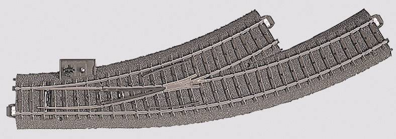 Märklin H0 C-Gleis (mit Bettung) 24671 Bogenweiche, links 1St.
