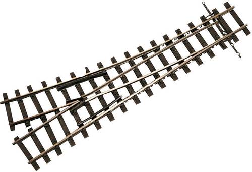 85637 H0e Tillig Schmalspur-Gleis Weiche, rechts 128mm 18° 490mm
