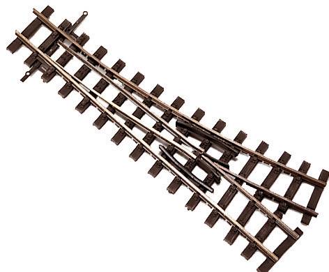 85638 H0e Tillig Schmalspur-Gleis Weiche, links 128mm 18° 490mm