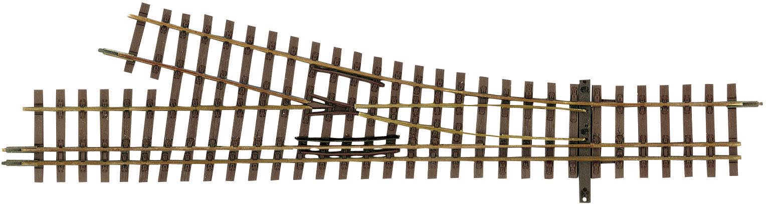 85194 H0m Tillig Schmalspur-Gleis Dreischienenweiche, links 128mm 15°