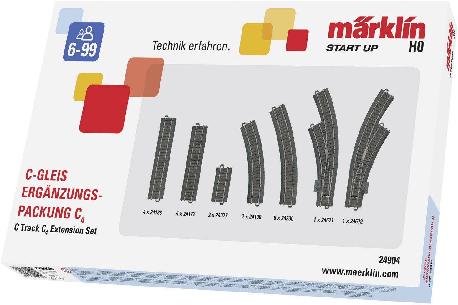 H0 Märklin C-Gleis (mit Bettung) 24904 Ergänzungs-Set C4