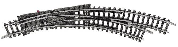 MiniTrix T14957 N Gleis Bogenweiche, rechts 42 ° 194.6 mm, 228.2 mm 1 St.