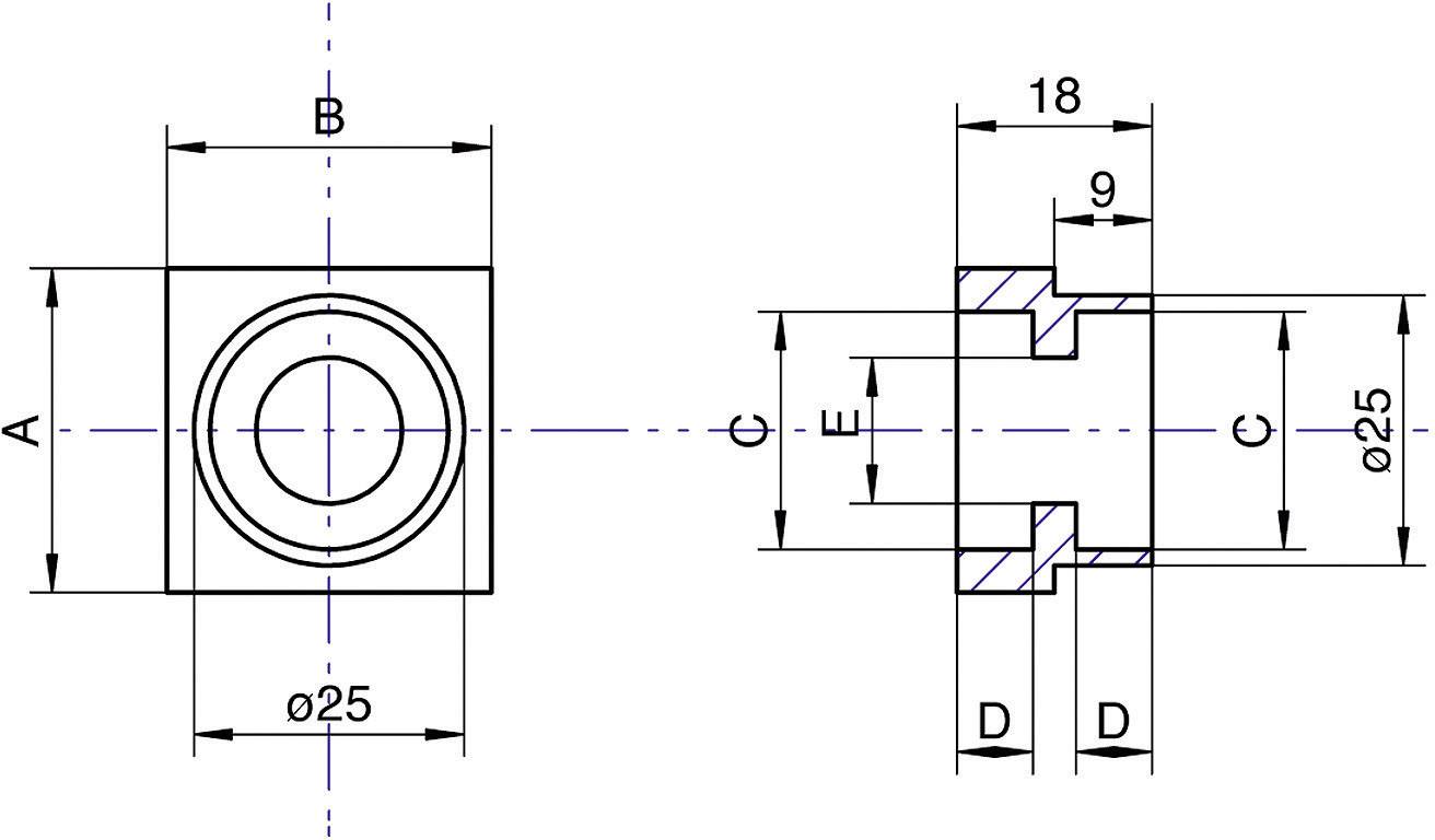 Reely Doppellagerbock 16 Bohrungs-Ø: 16mm