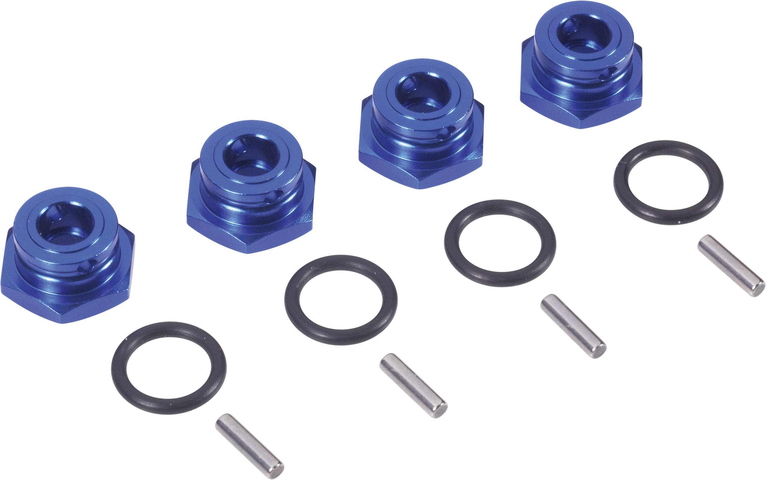 Reely 1:10 Alu-Felgenmitnehmer 12mm 6-Kant 7mm Blau 4St.