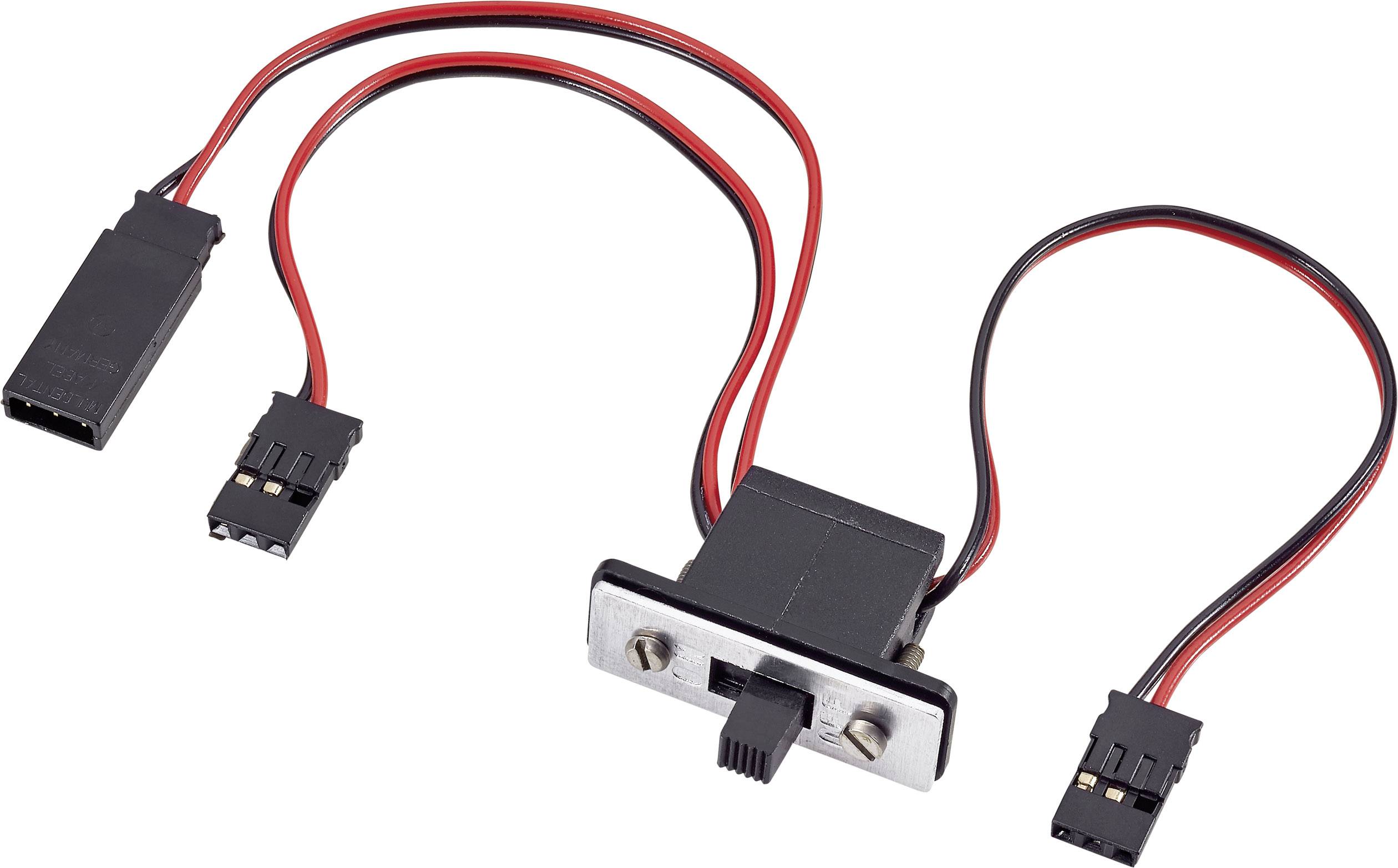 Modelcraft Standard Ein-/Aus-Schalterkabel [1x JR-Stecker - 1x JR-Buchse] 0.14 mm² mit Ladebuchse