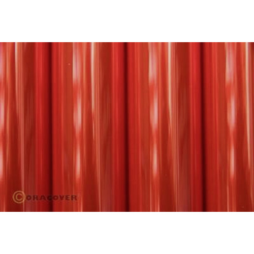 Oracover 21-026-002 Bügelfolie (L x B) 2m x 60cm Rot (transparent-floureszierend)