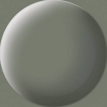 Eine metallisch wirkende, glatte, kreisförmige Oberfläche auf grauem Hintergrund.