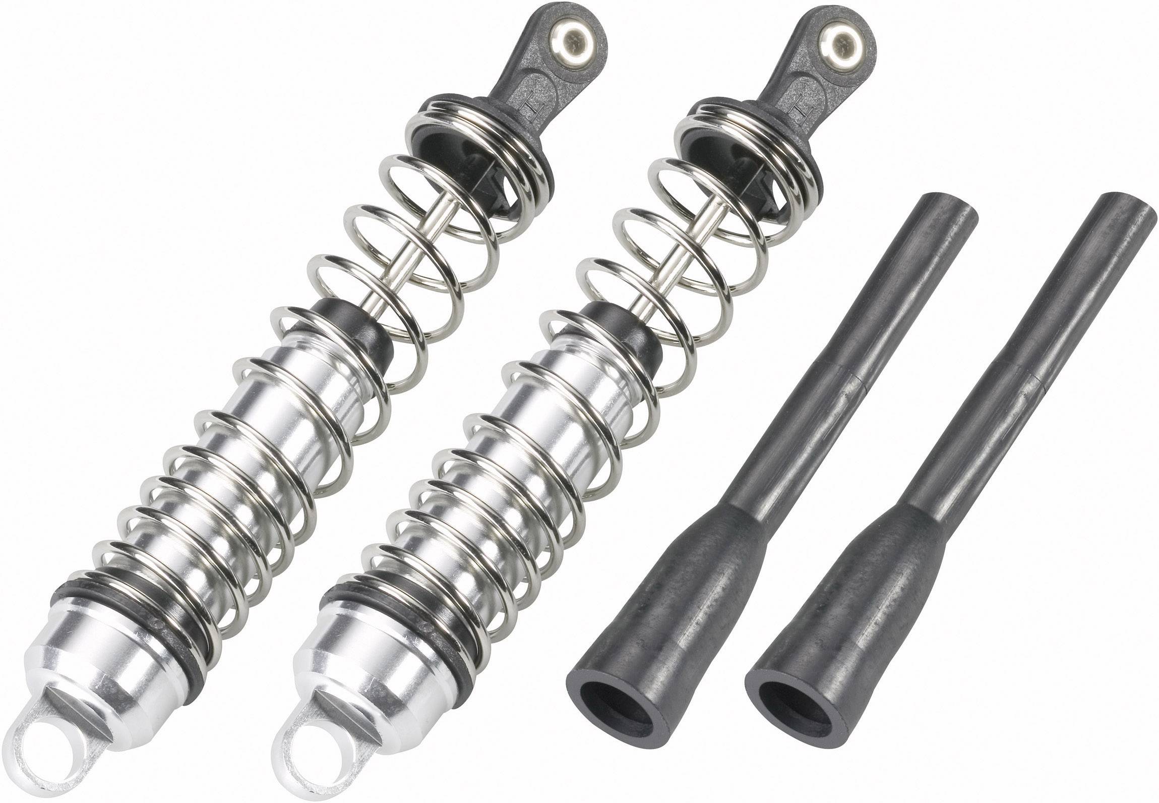 Reely 1:8 Aluminium-Öldruckstoßdämpfer Aluminium (poliert) mit Federn Silber 126 mm 2 St.