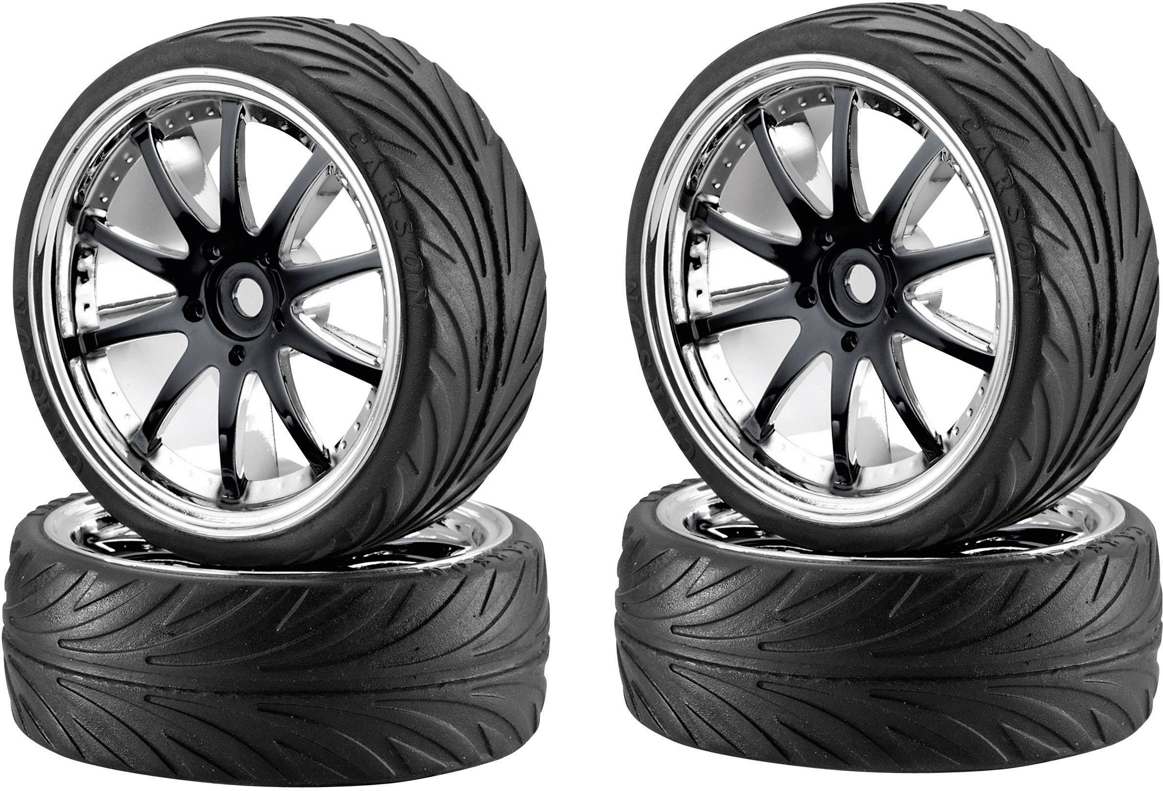 Carson Modellsport 1:10 Straßenmodell Kompletträder On-Road 10-Speichen Schwarz 4 St.