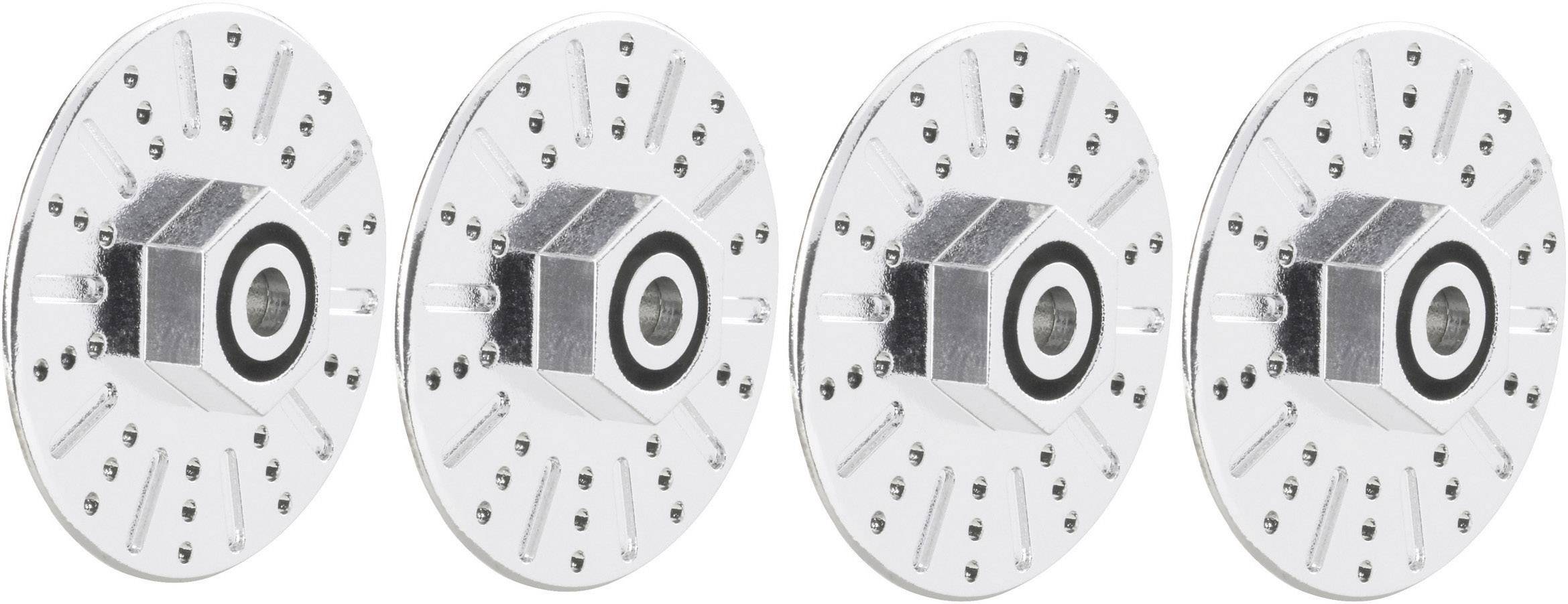 Reely 1:10 Bremsscheibenimitat-Felgenmitnehmer 12mm 6-Kant 10mm mit Spurverbreiterung 10mm Chrom 4St.