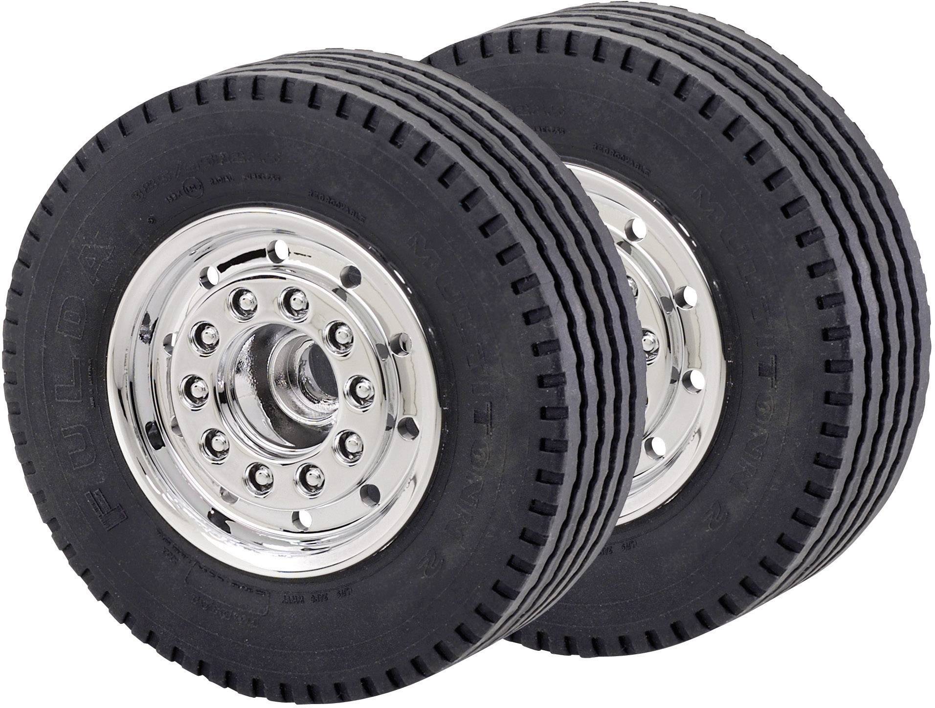 Carson Modellsport 1:14 LKW Felgen 27.5mm Kunststoff Euro-Optik Chrom 1 Paar