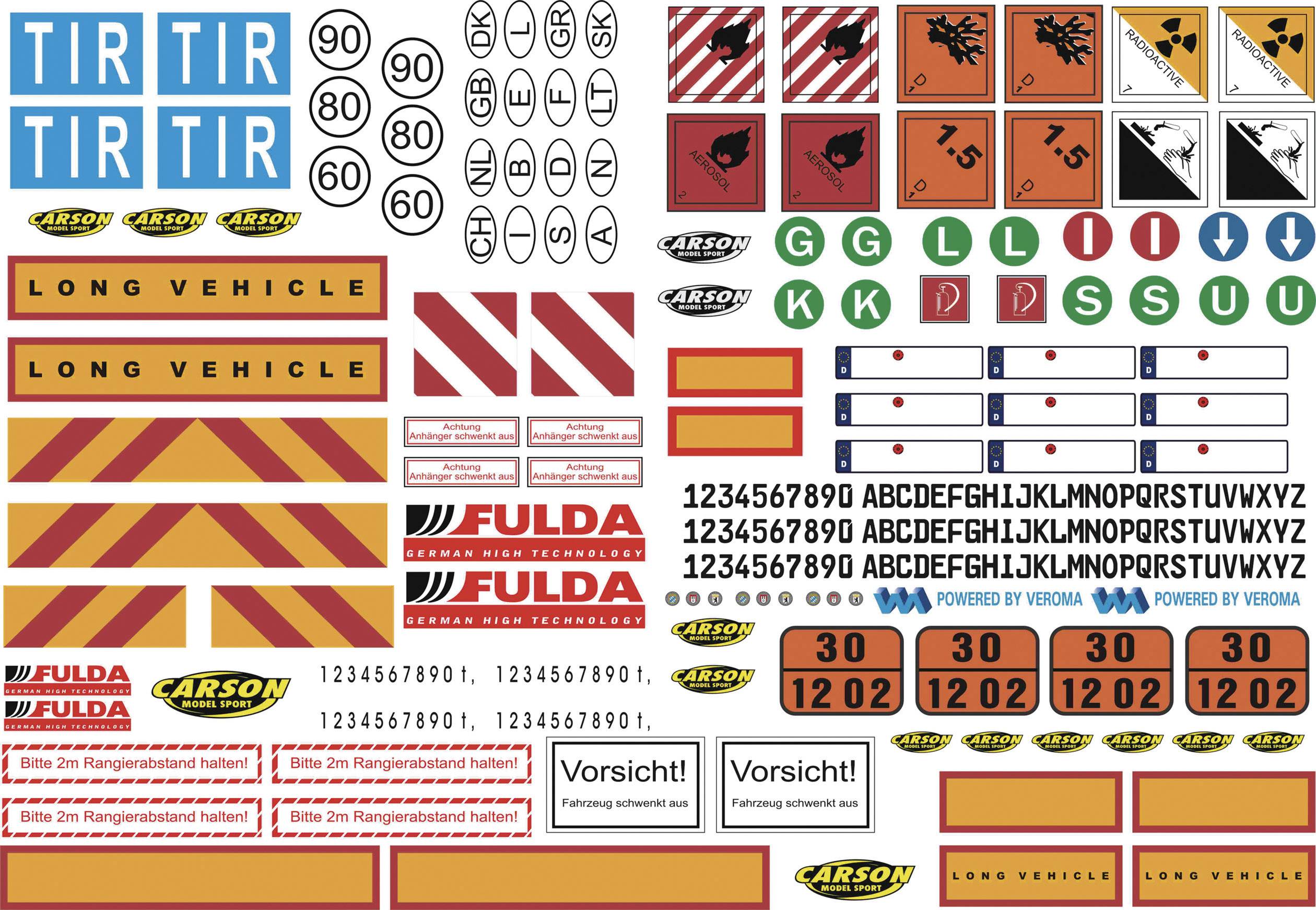 Carson Modellsport 907086 1:14 Dekorbogen 1 St.