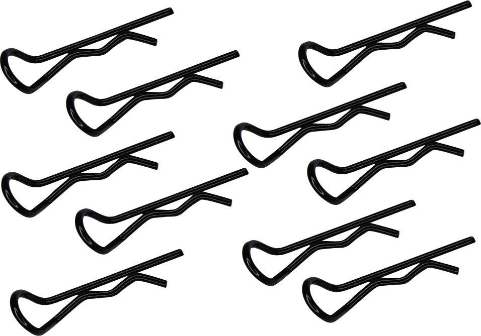 Reely 1:8 Karosserie-Klammern Schwarz Länge 27 mm 10 St.