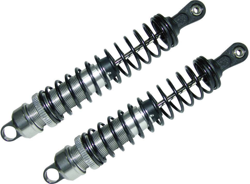 Reely 1:8 Aluminium-Öldruckstoßdämpfer Titanium mit Federn Schwarz 12.6 mm 2 St.