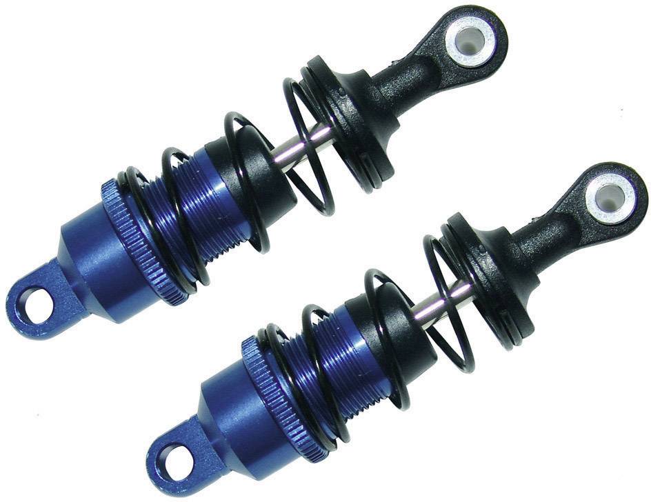 Reely 1:10 Aluminium-Öldruckstoßdämpfer Eisblau Metallic mit Federn Schwarz 66.9mm 2St.