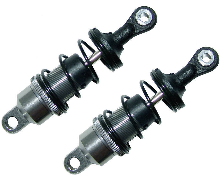 Reely 1:10 Aluminium-Öldruckstoßdämpfer Titan mit Federn Schwarz 66.9mm 2St.