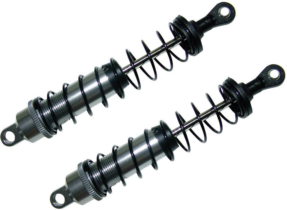 Reely 1:10 Aluminium-Öldruckstoßdämpfer Titanium mit Federn Schwarz 100.7 mm 2 St.