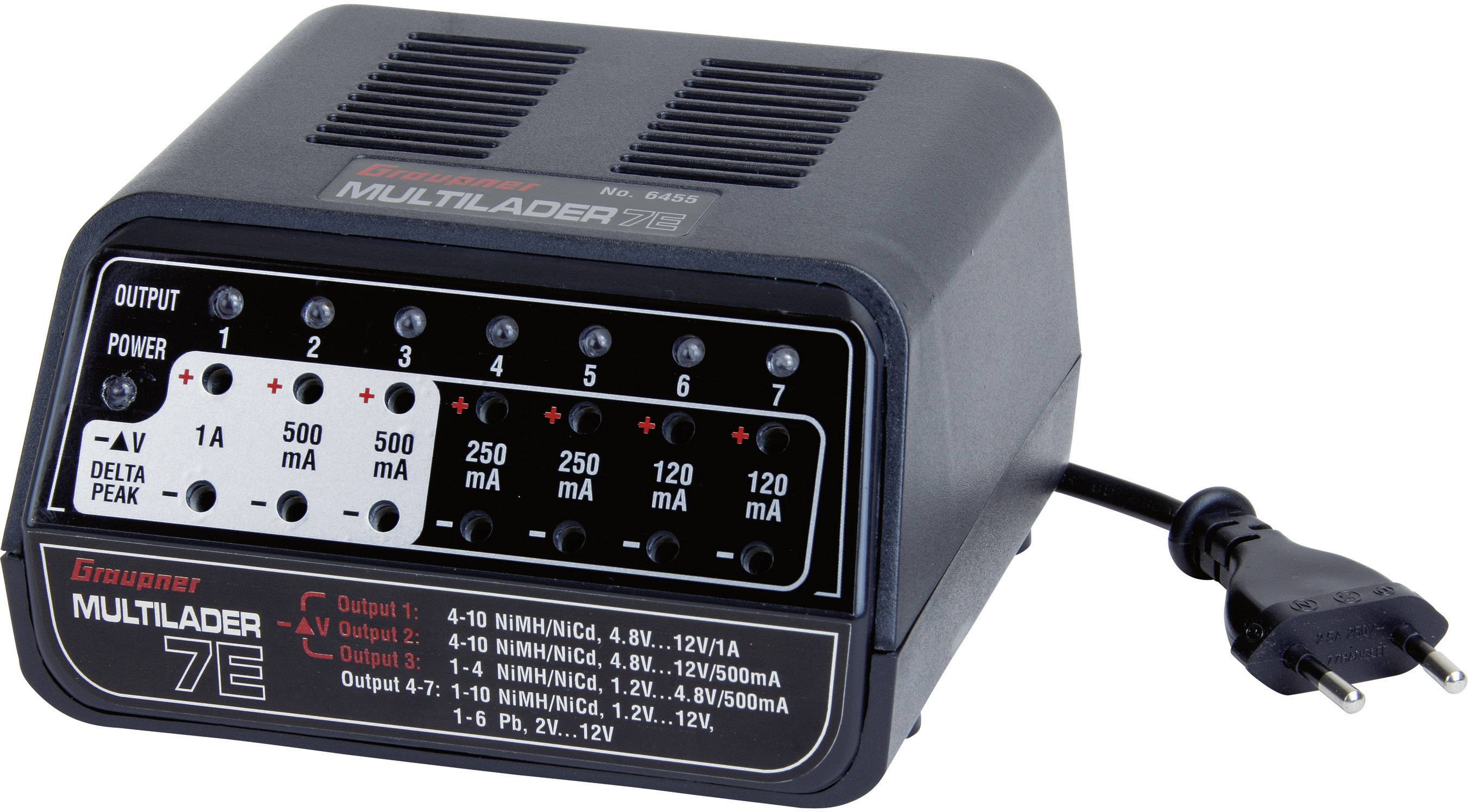 Graupner 7E Modellbau-Multifunktionsladegerät 230V 1A NiCd, NiMH, Blei