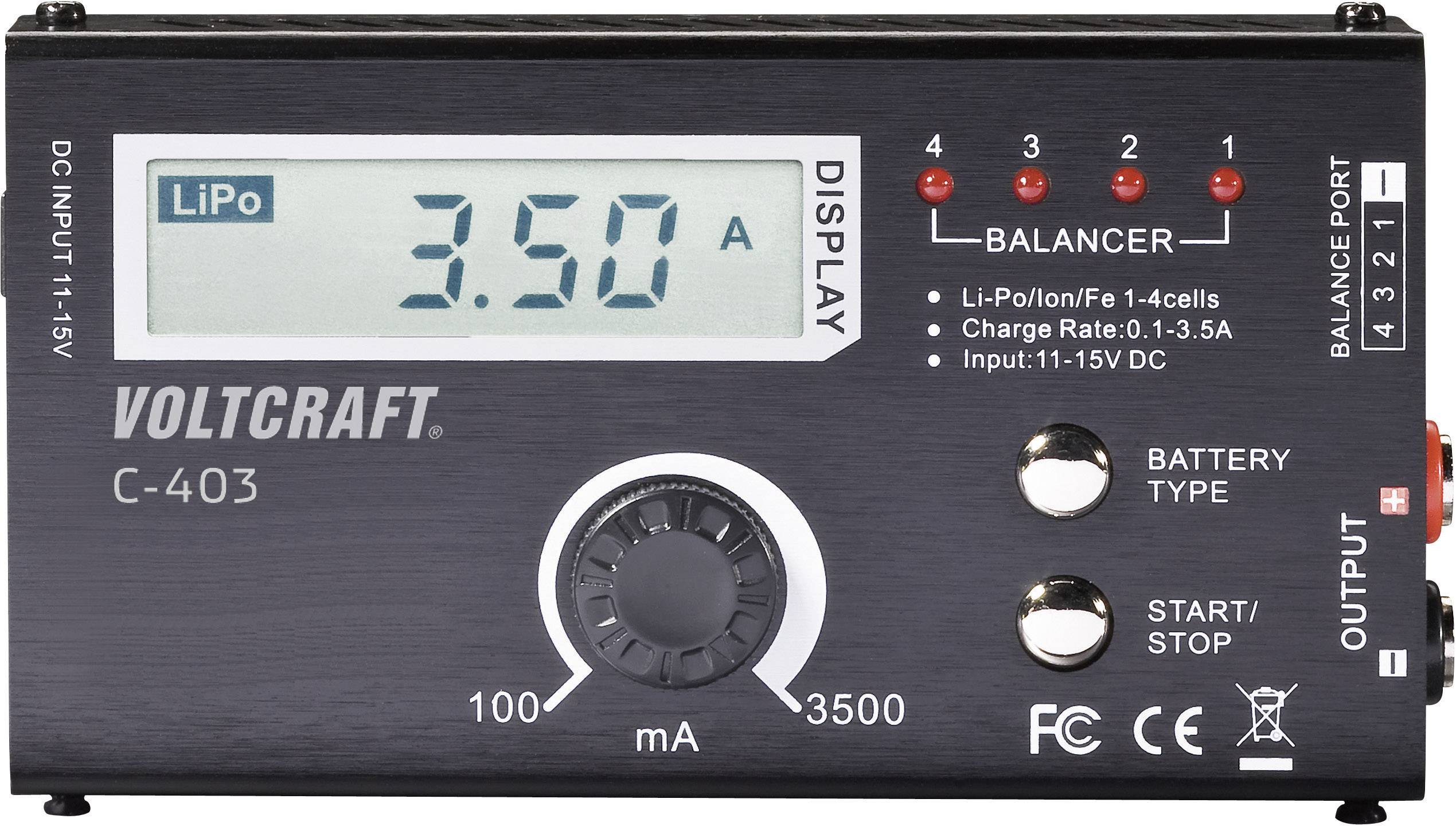 VOLTCRAFT C-403 Modellbau-Multifunktionsladegerät 12V 3.5A LiPo, LiIon, LiFePO