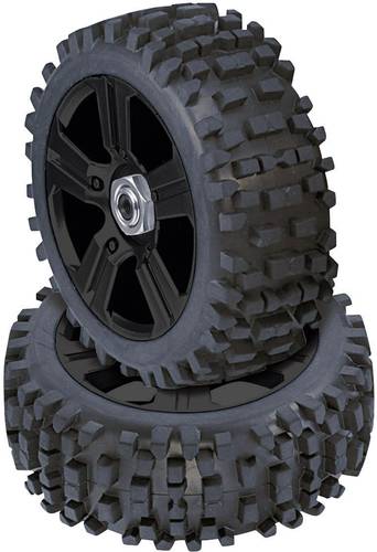 Reely 1:8 Buggy Kompletträder Stollen 5-Speichen Schwarz 4 St.