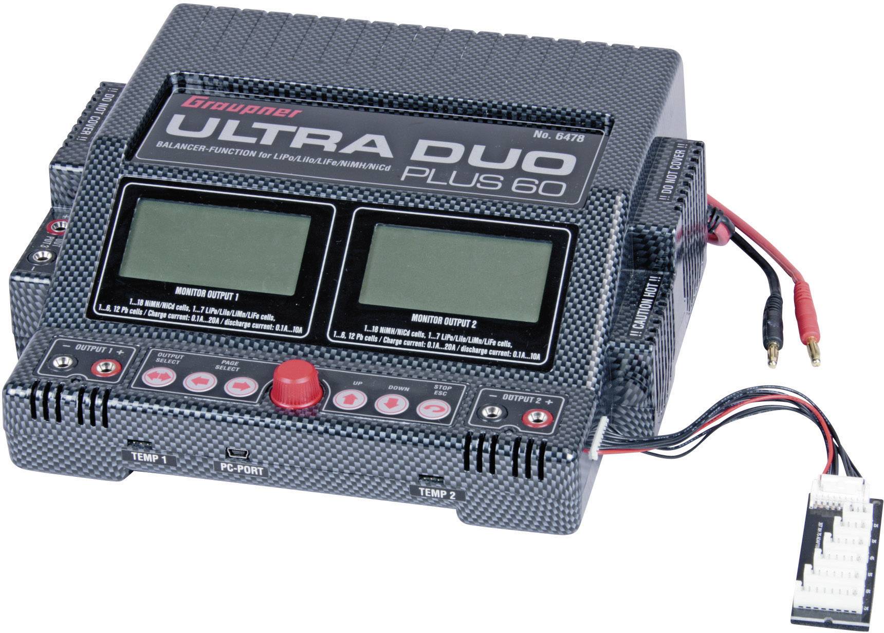 Graupner Ultra Duo Plus 60 Modellbau-Multifunktionsladegerät 220V 20A Blei, LiPo, LiIon, LiFePO, NiMH, NiCd